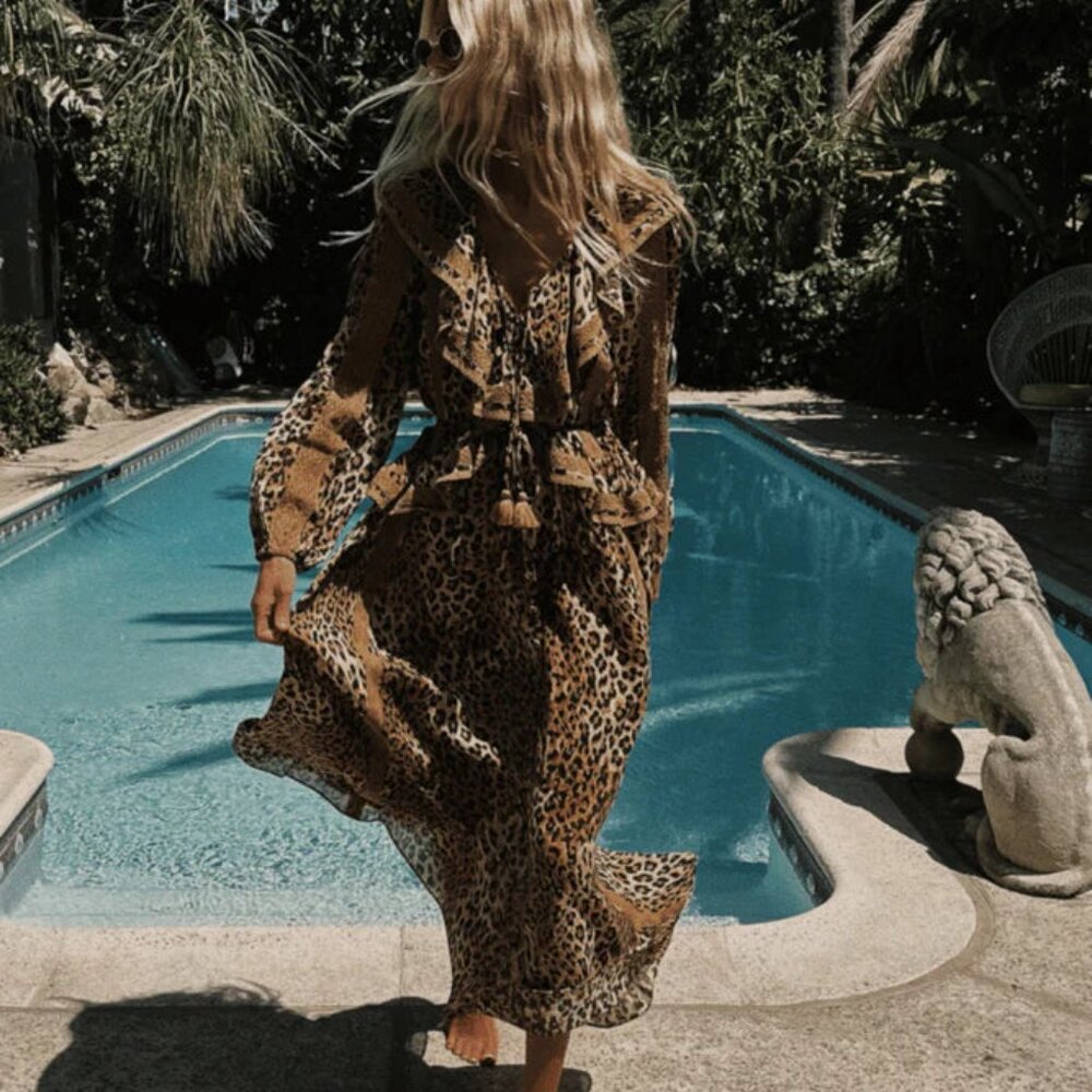 Spell Samantha Lace Gown - Vintage Leopard